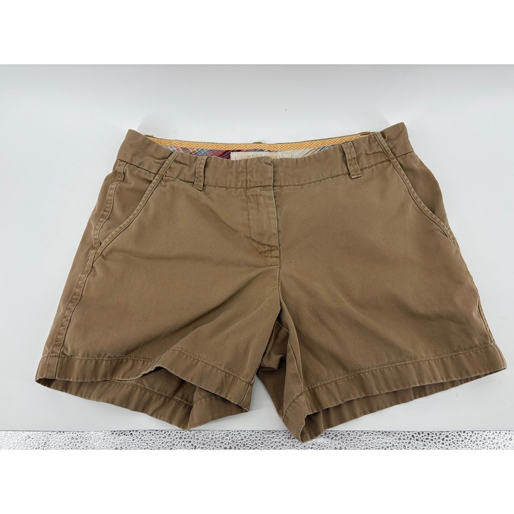 J Crew Chino Shorts, Tan Outdoor Ladies Casual Button Pockets, Women's SZ 6